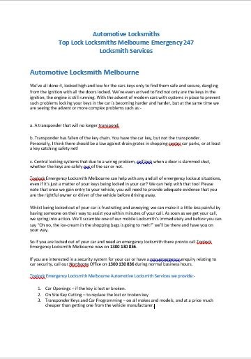 Automotive Locksmith - Locksmith Services Kew
