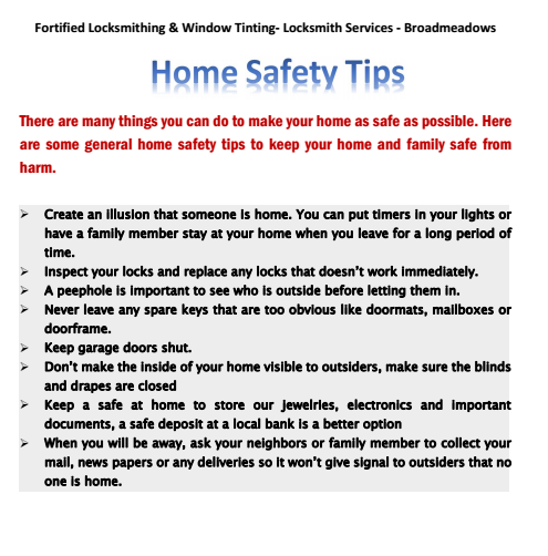 Home  Safety Tips- Locksmiths Wheelers hill