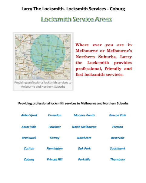 Locksmith Service Areas Huntingdale