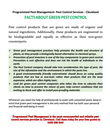 Facts About Green Pest Control Cleveland